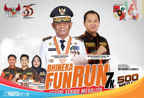 Sapma Pemuda Pancasila Sulteng Gelar Bhineka Fun Run 7K Negeri Seribu Megalit Fun Run