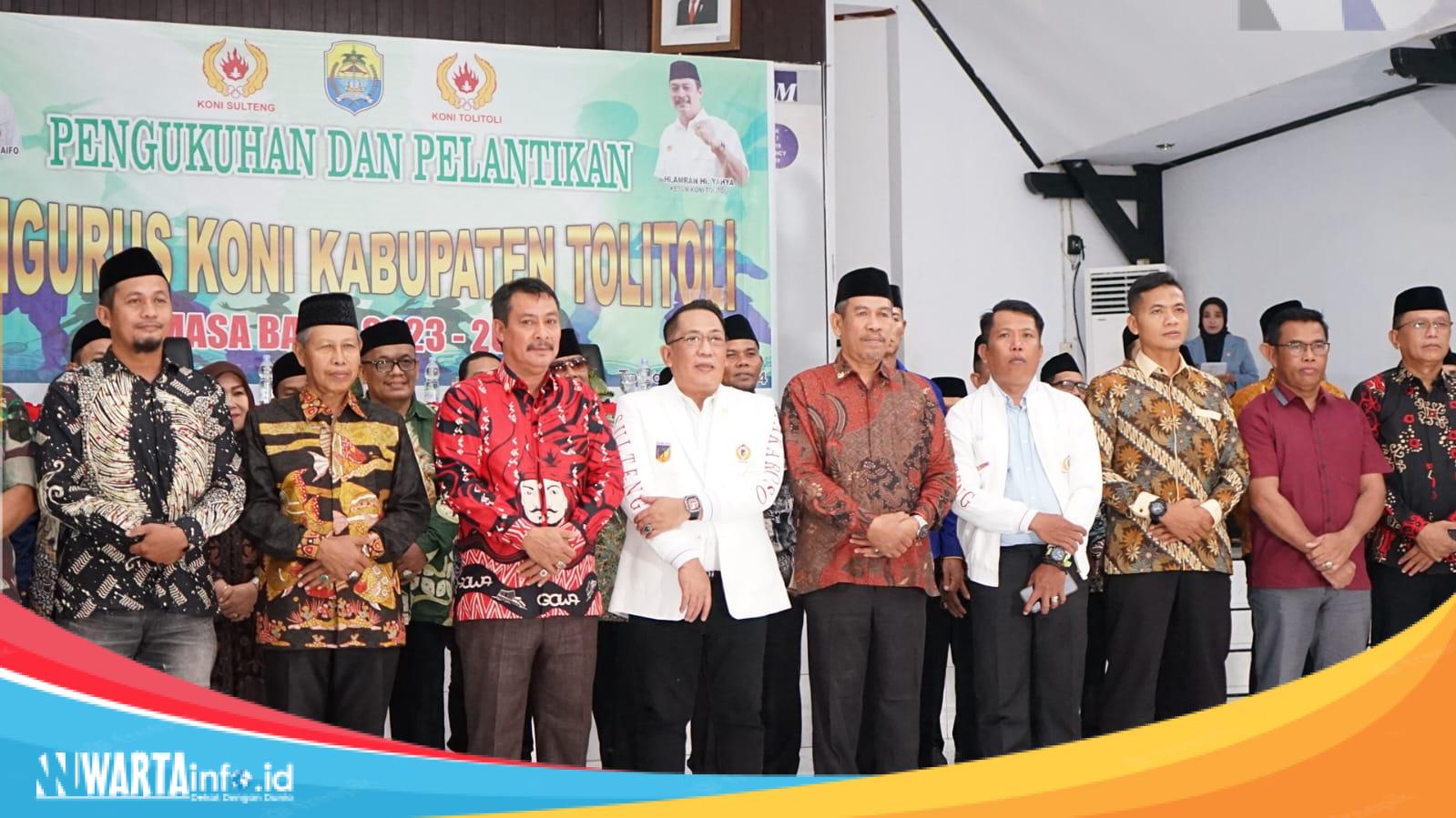 Ketua Umum Koni Sulteng Nizar Rahmatu Lantik Pengurus KONI Tolitoli Pelantiksn Pengurus Koni Toli toli